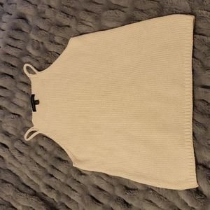 Knitted High Neck Top Light Cream Colour